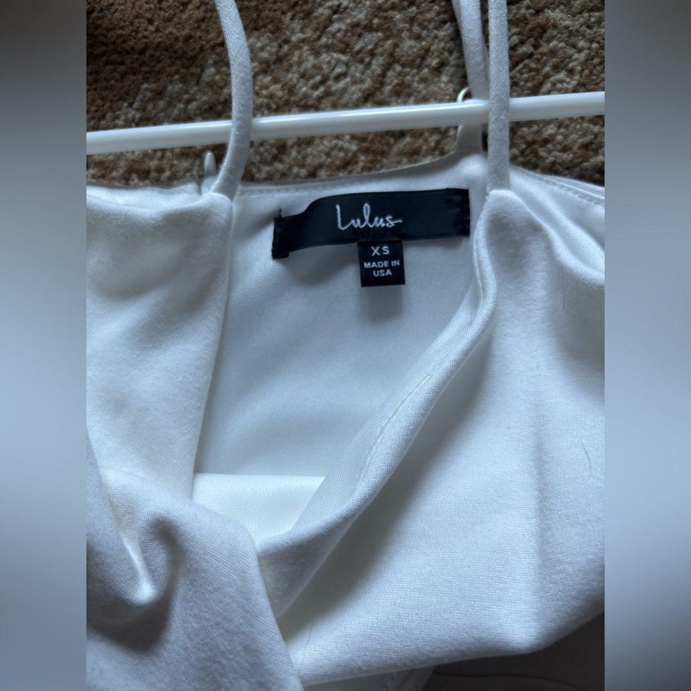 Lulus White Ruffle Hem Dress - Picture 8 of 8